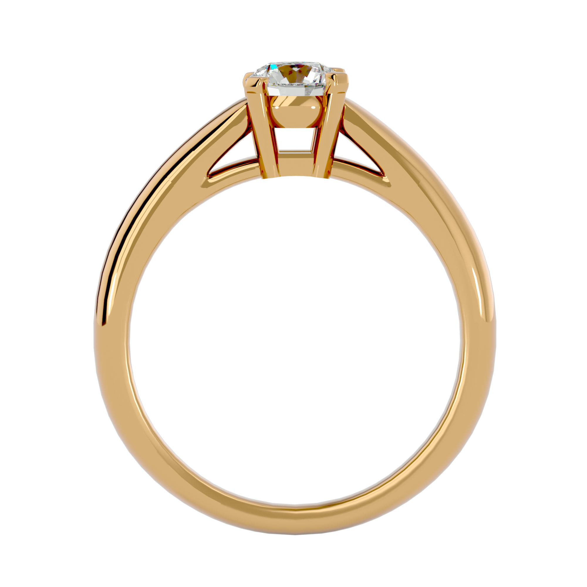 Solitaire ring model 3D print model_5
