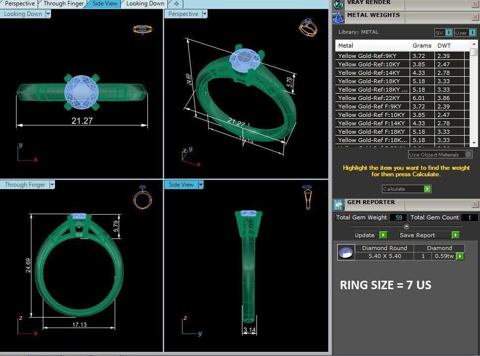 Solitaire ring model 3D print model_13