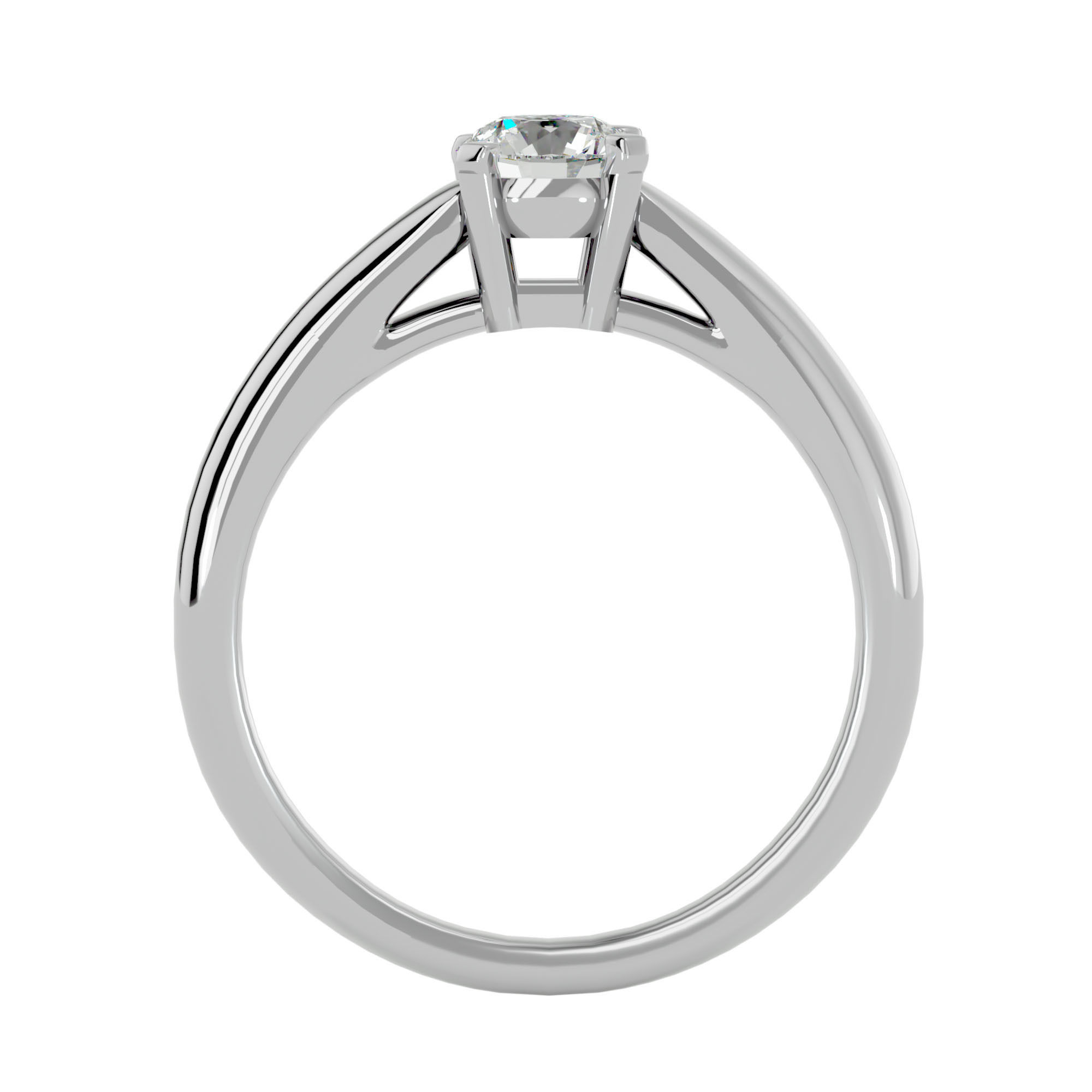 Solitaire ring model 3D print model_4