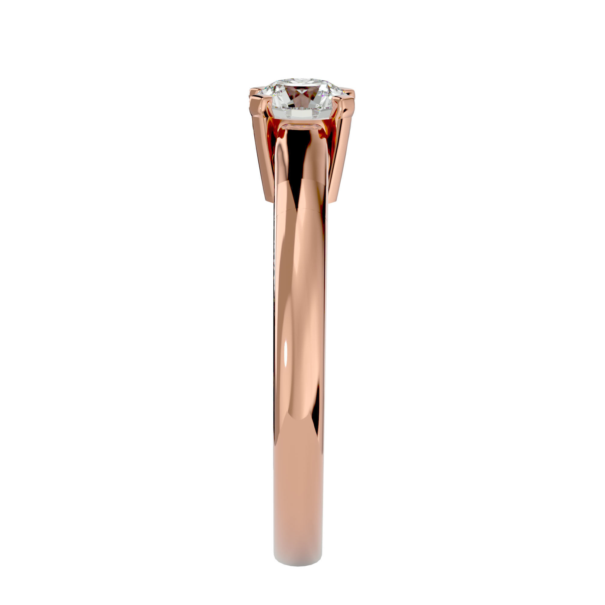 Solitaire ring model 3D print model_8
