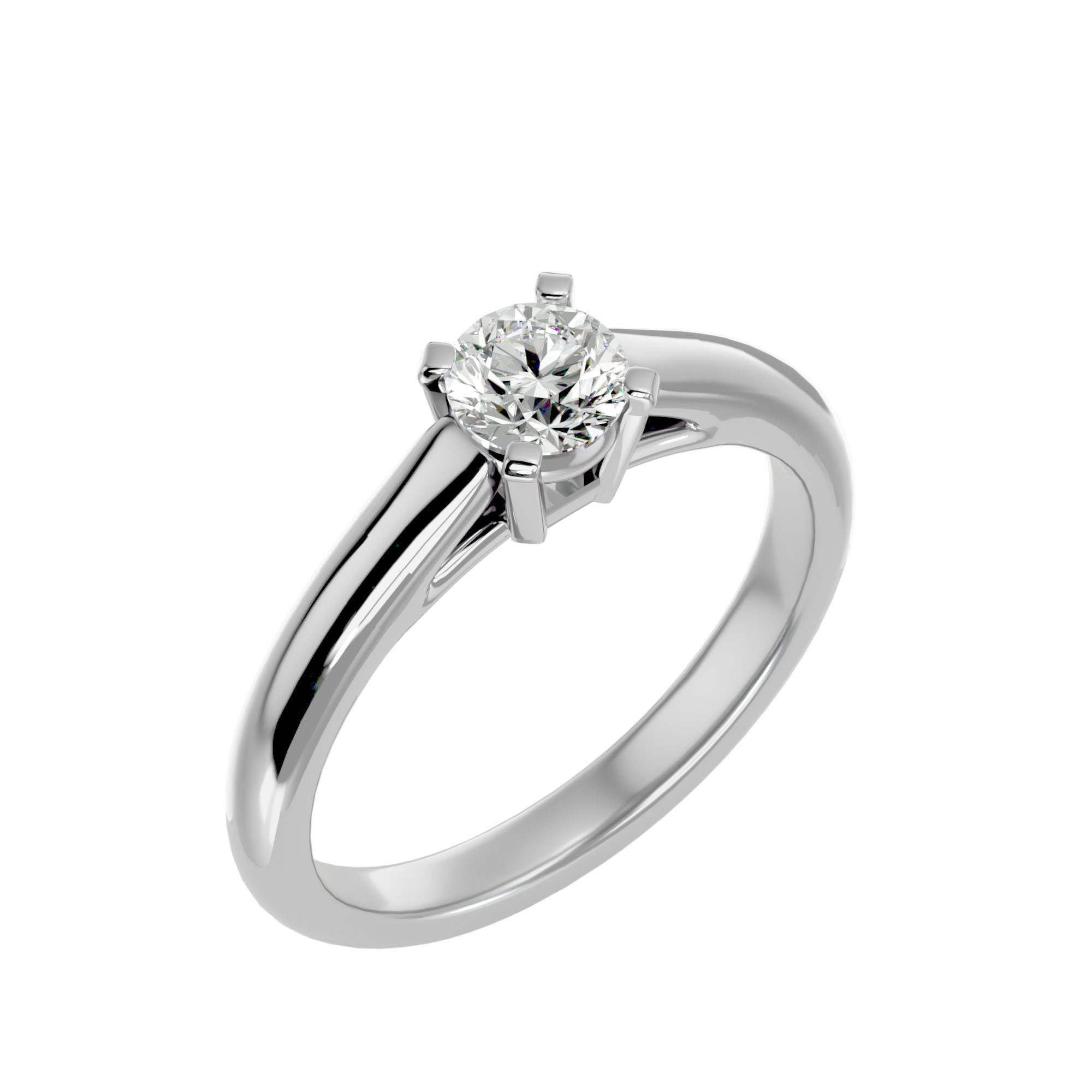 Solitaire ring model 3D print model_10