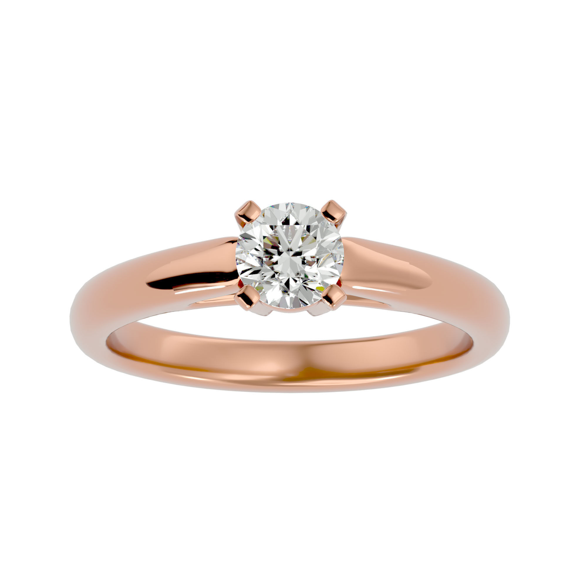 Solitaire ring model 3D print model_2
