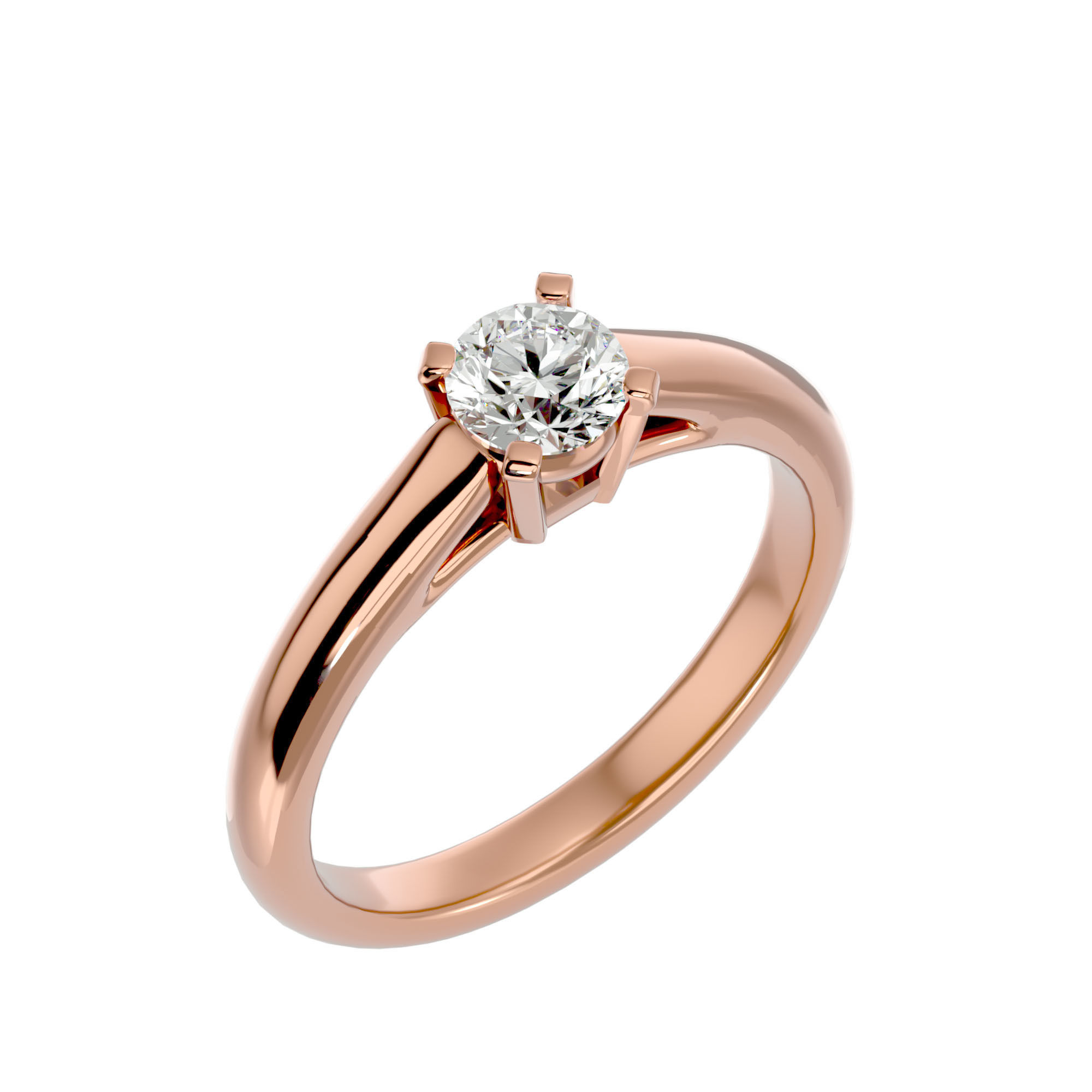 Solitaire ring model 3D print model_12