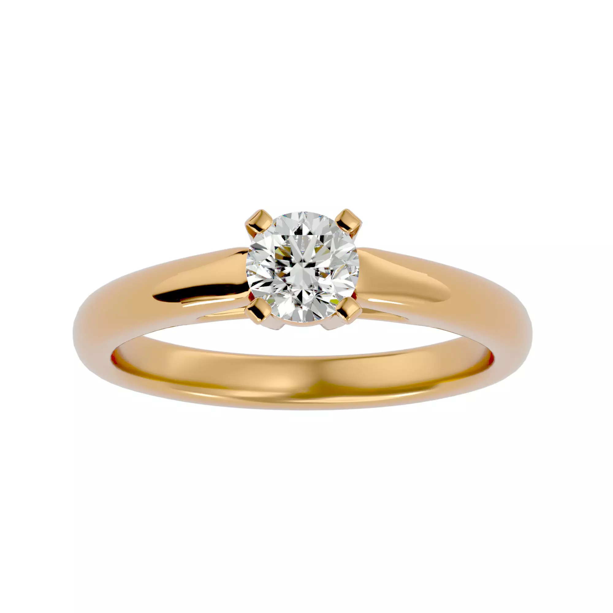Solitaire ring model 3D print model_0