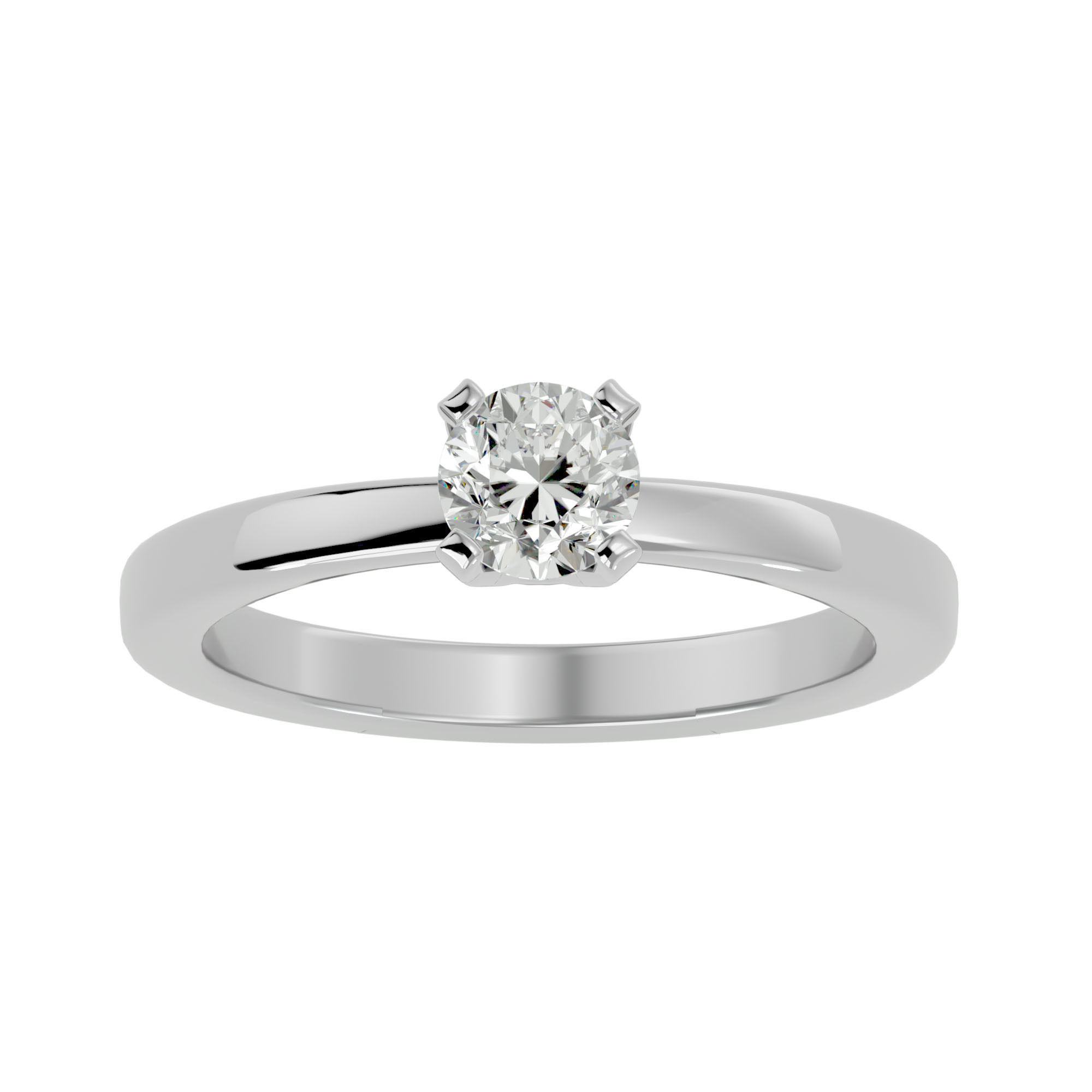Solitaire ring model 3D print model_4