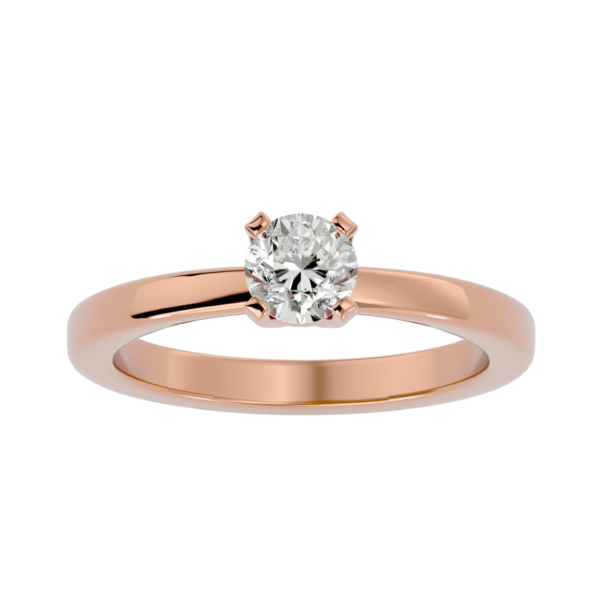 Solitaire ring model 3D print model_3