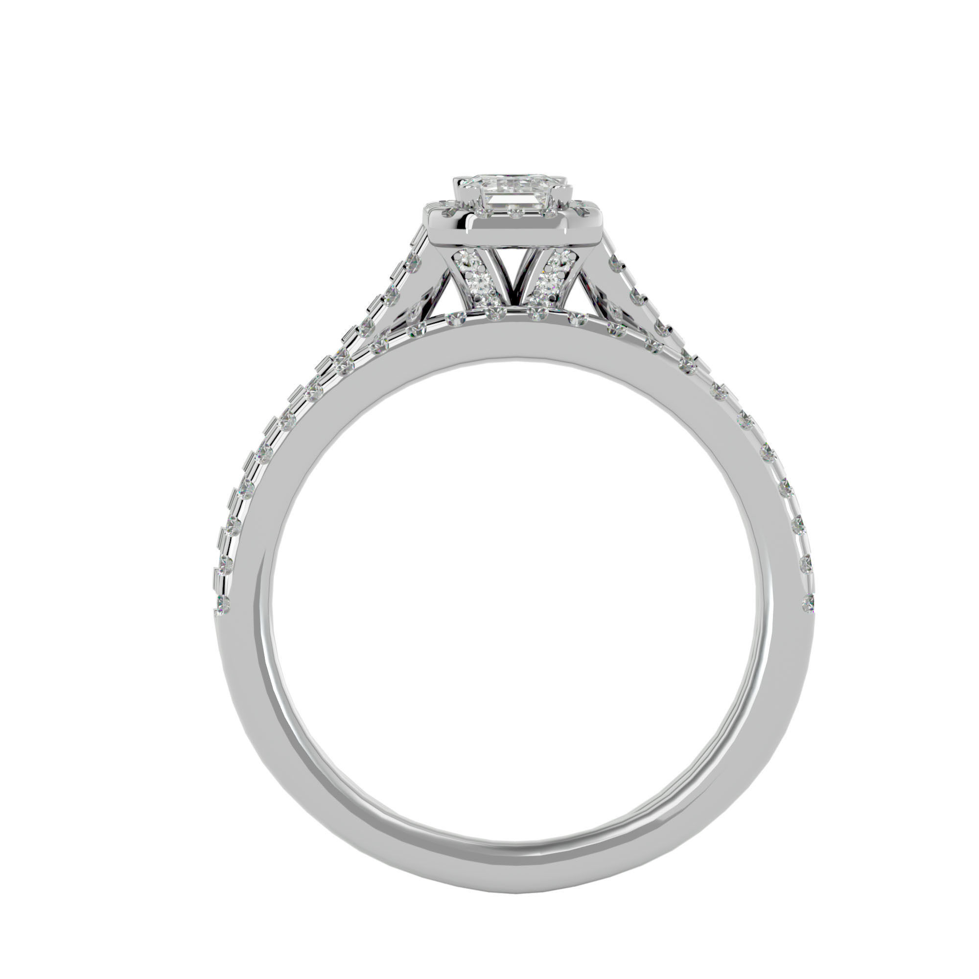 Solitaire ring model 3D print model_5