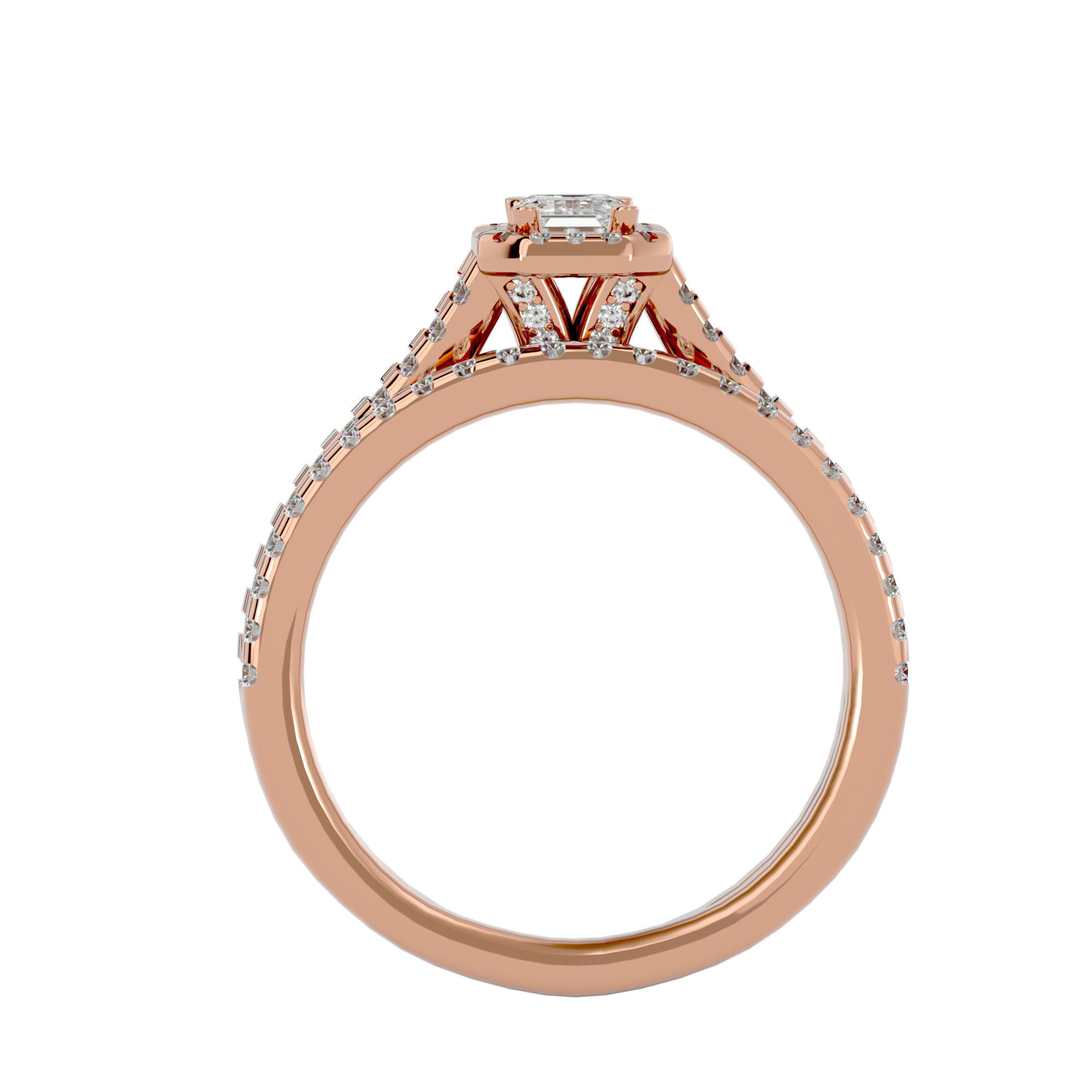 Solitaire ring model 3D print model_7
