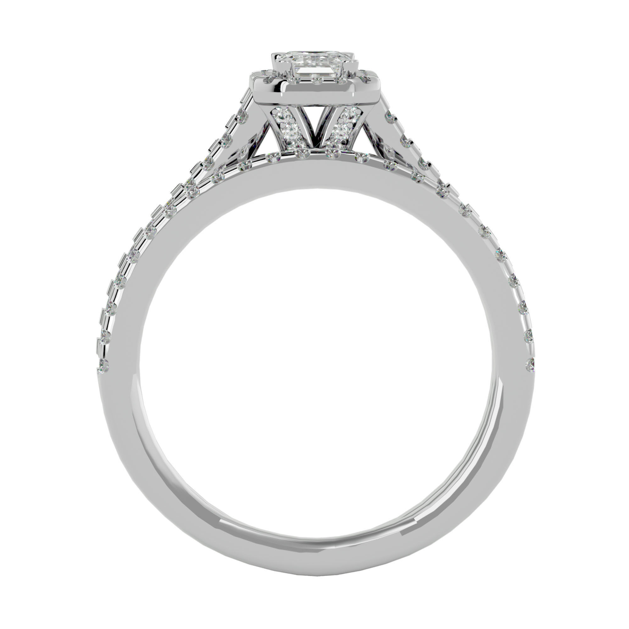 Solitaire ring model 3D print model_5