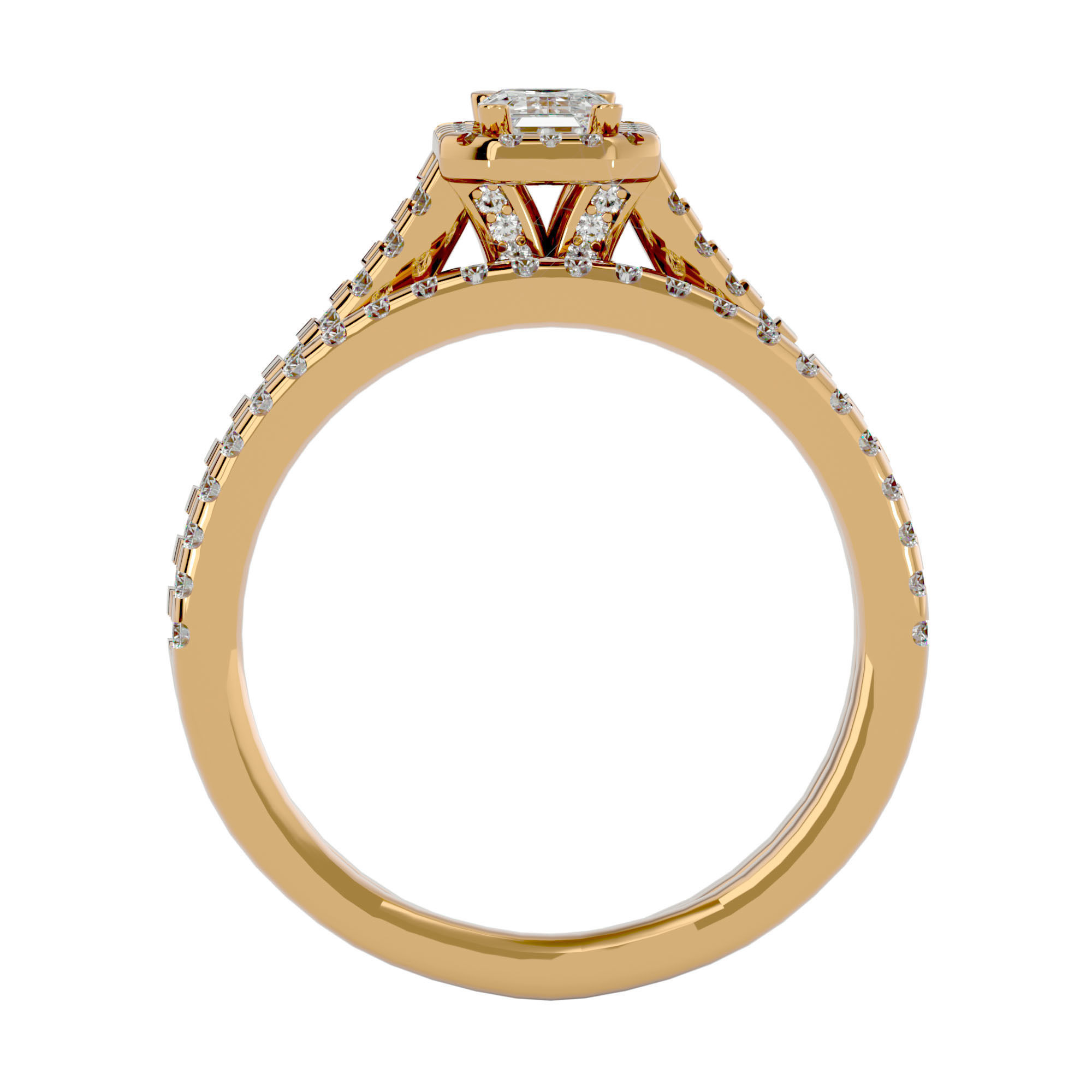 Solitaire ring model 3D print model_6