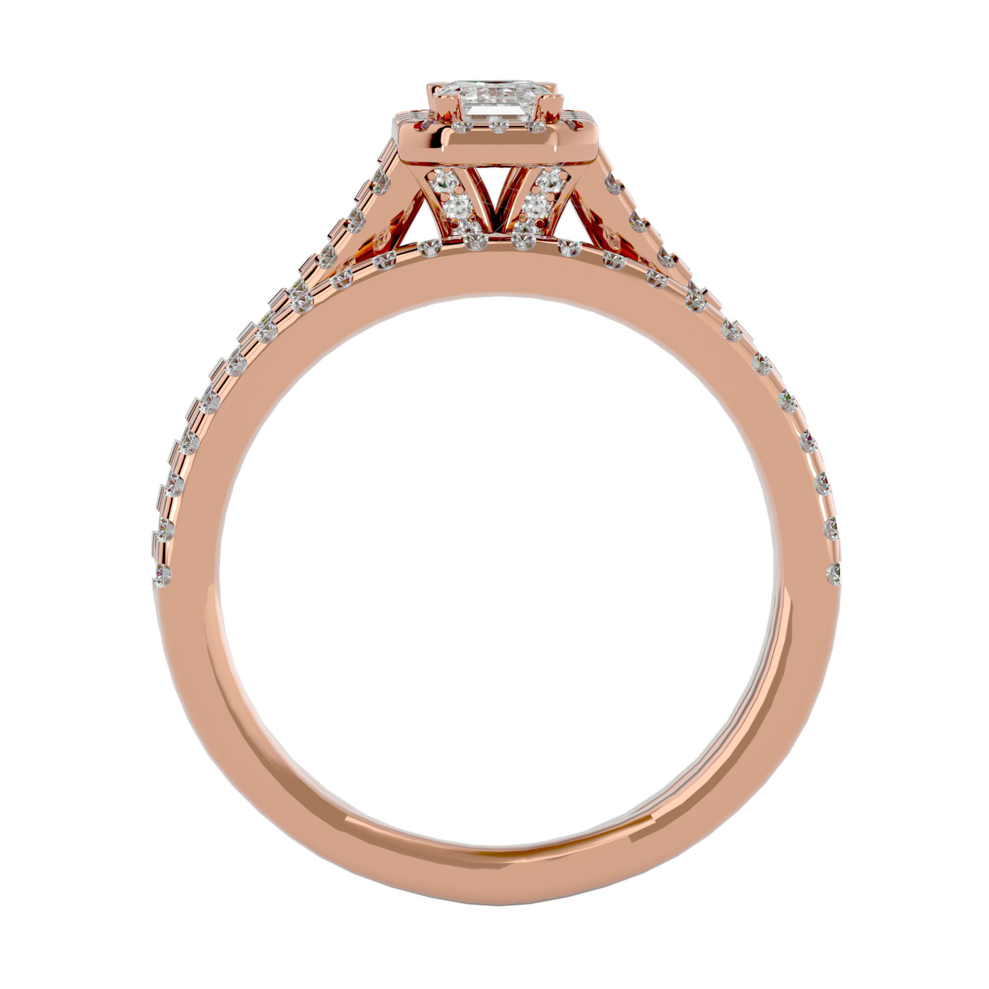 Solitaire ring model 3D print model_7