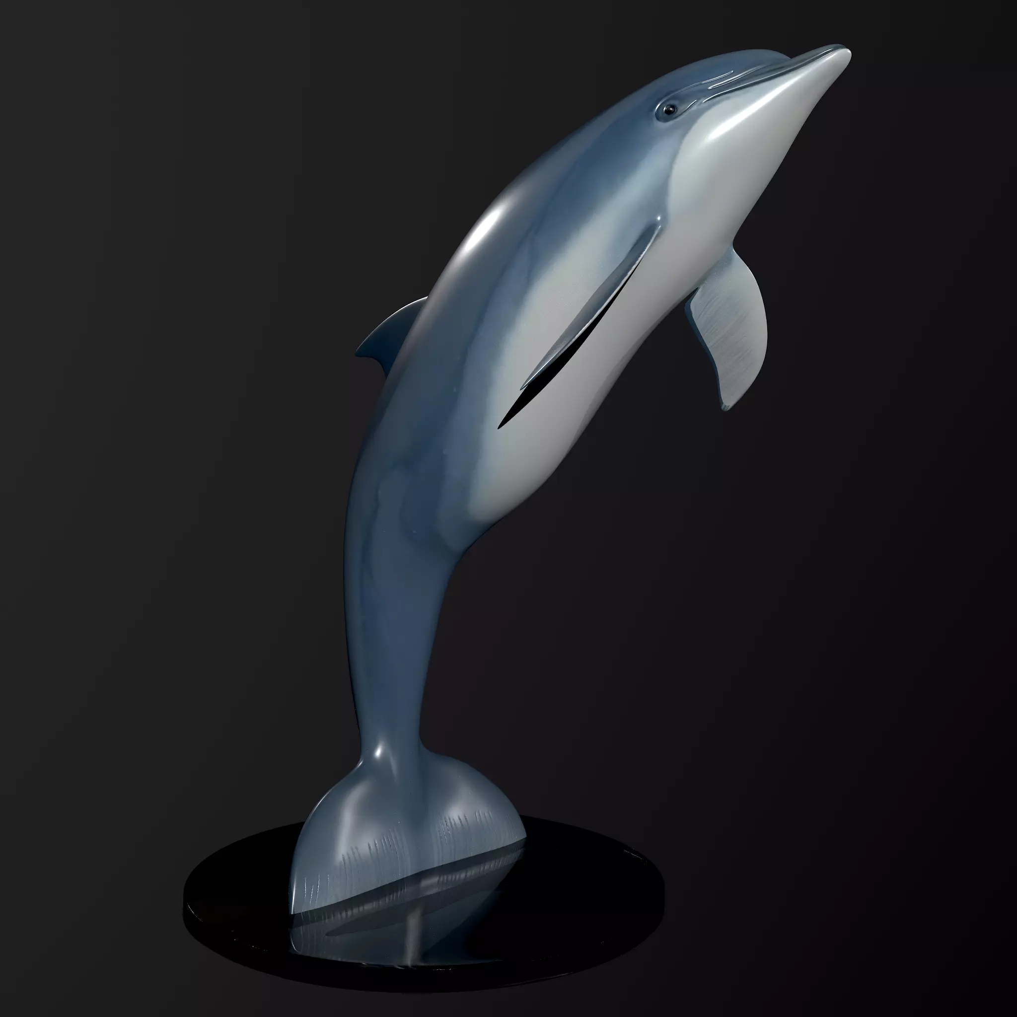 Dolphin sculpture 3D print model_0
