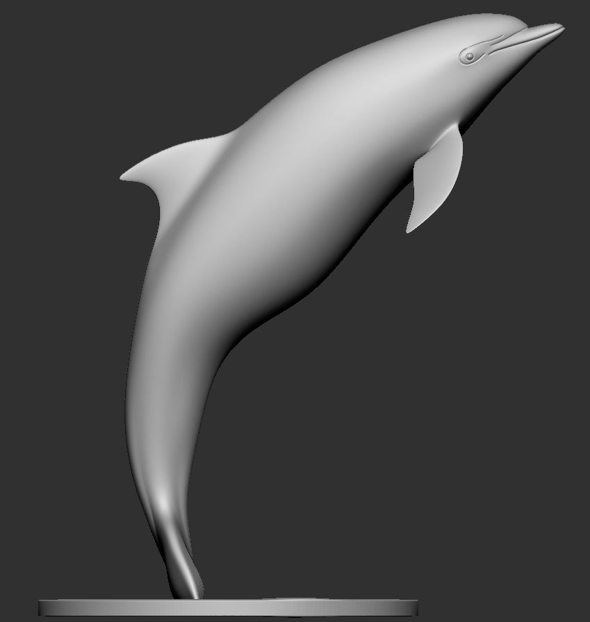 Dolphin sculpture 3D print model_2
