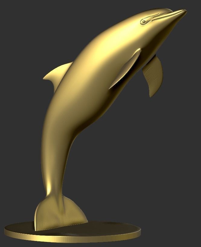 Dolphin sculpture 3D print model_6