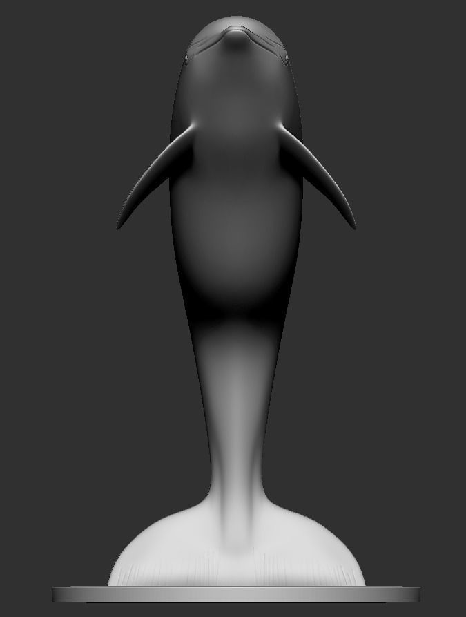 Dolphin sculpture 3D print model_1