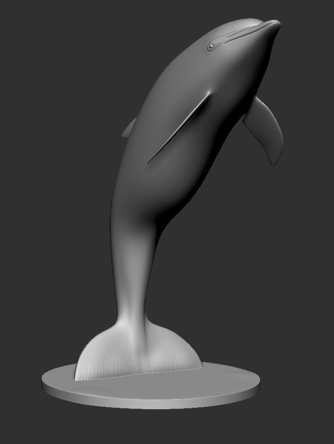 Dolphin sculpture 3D print model_5