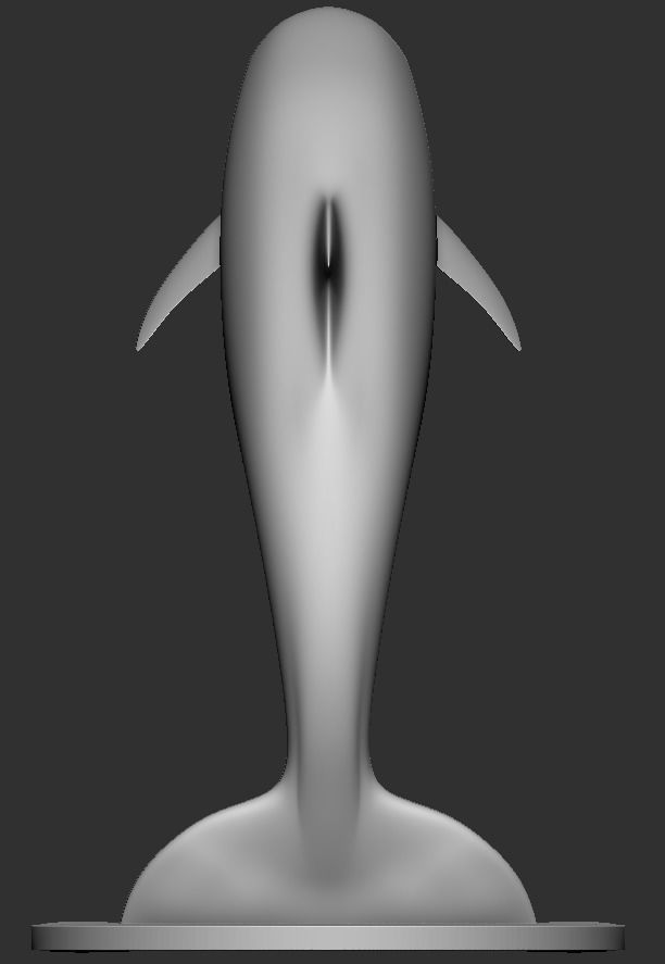 Dolphin sculpture 3D print model_3