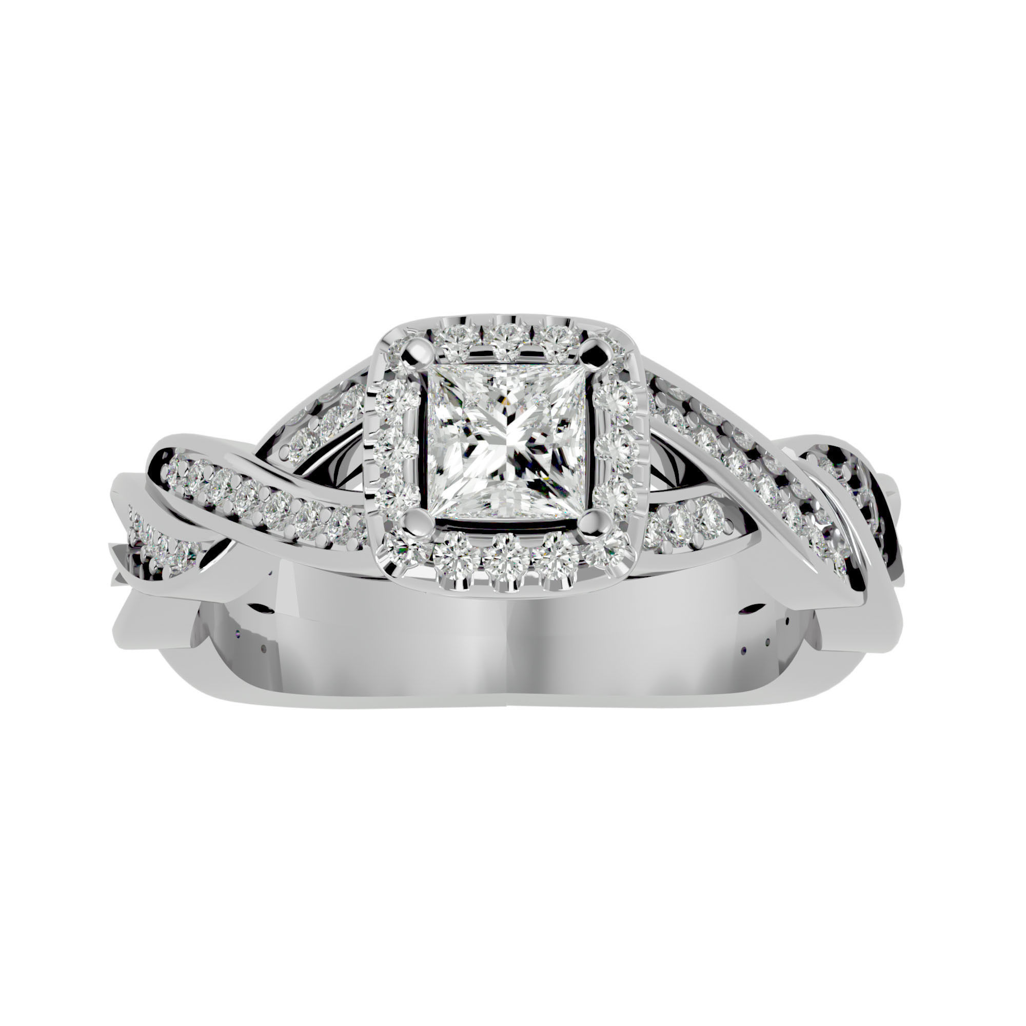 Solitaire ring model 3D print model_4