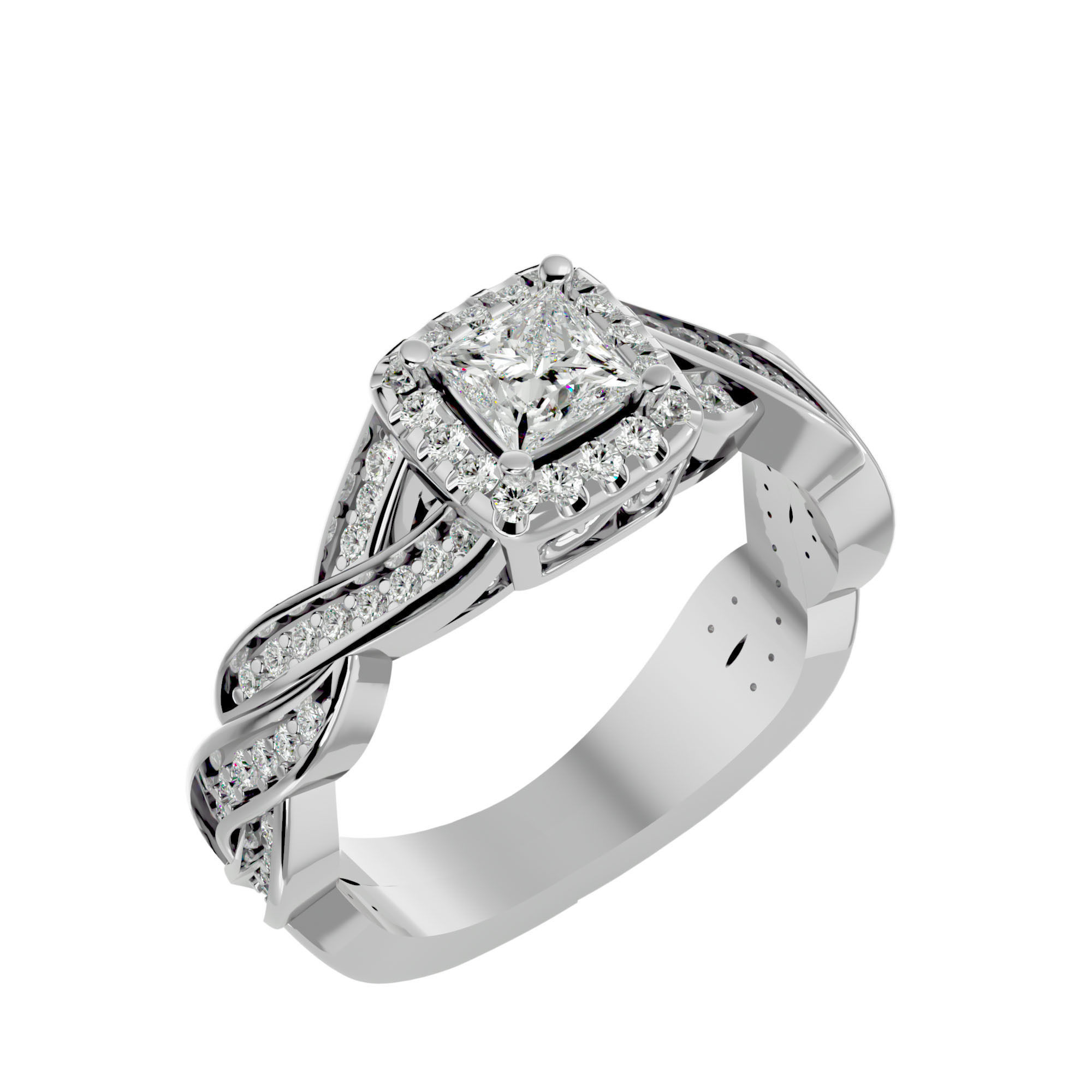 Solitaire ring model 3D print model_11