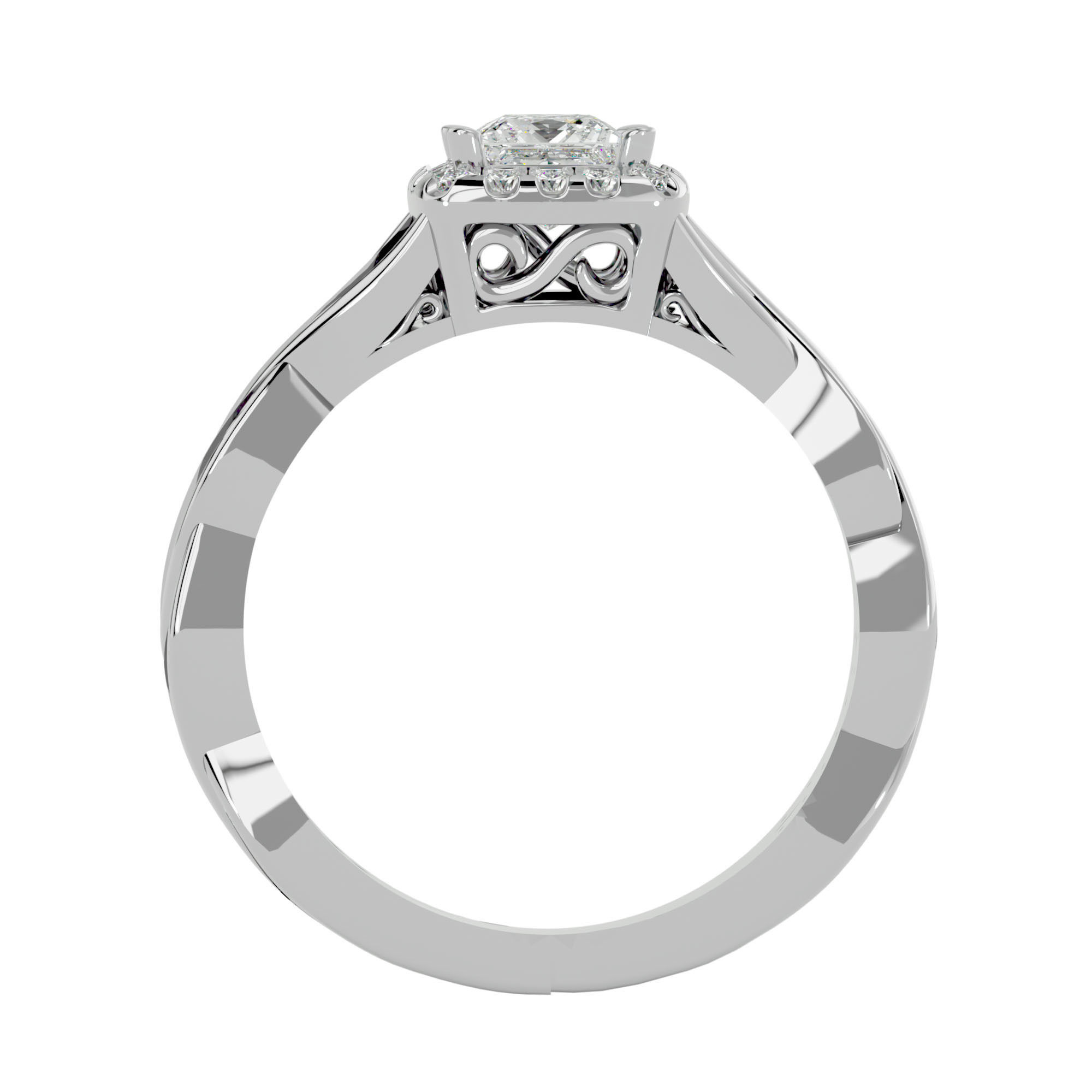 Solitaire ring model 3D print model_5