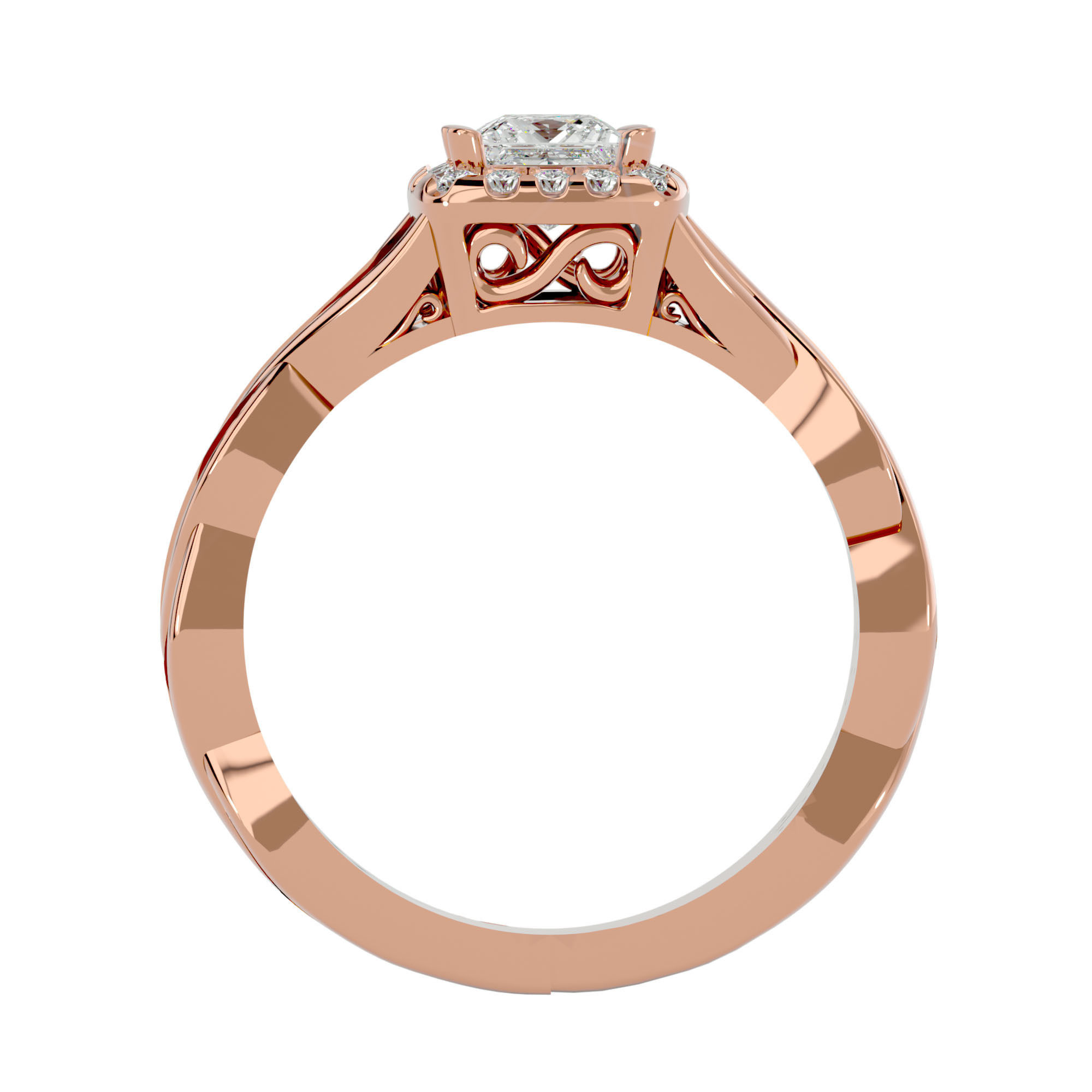 Solitaire ring model 3D print model_7