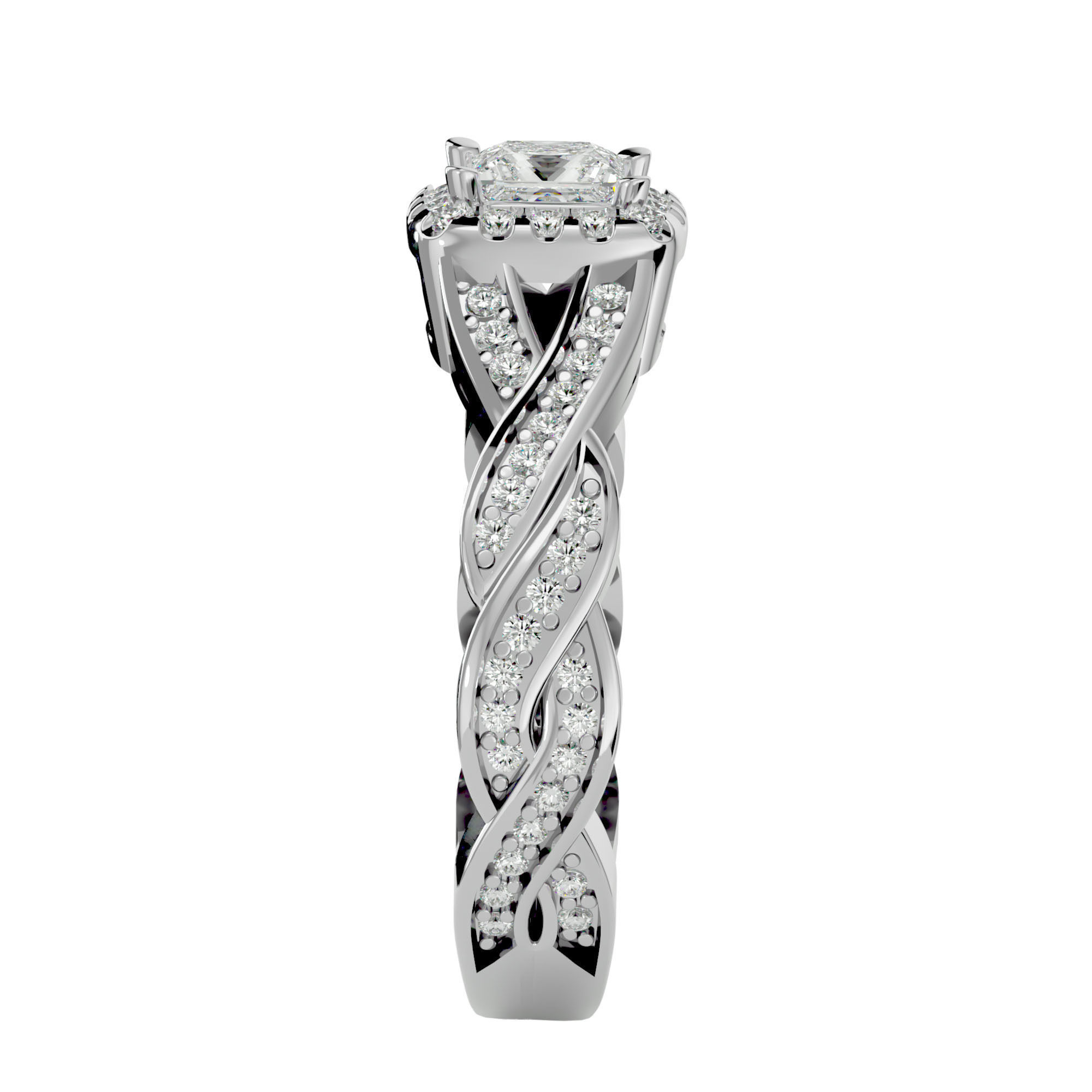 Solitaire ring model 3D print model_10