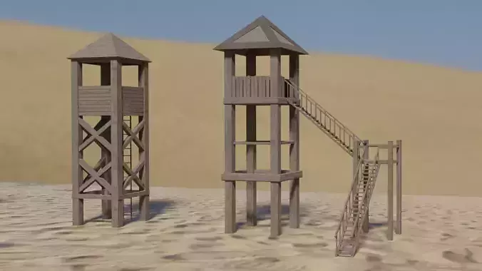 7 wooden towers