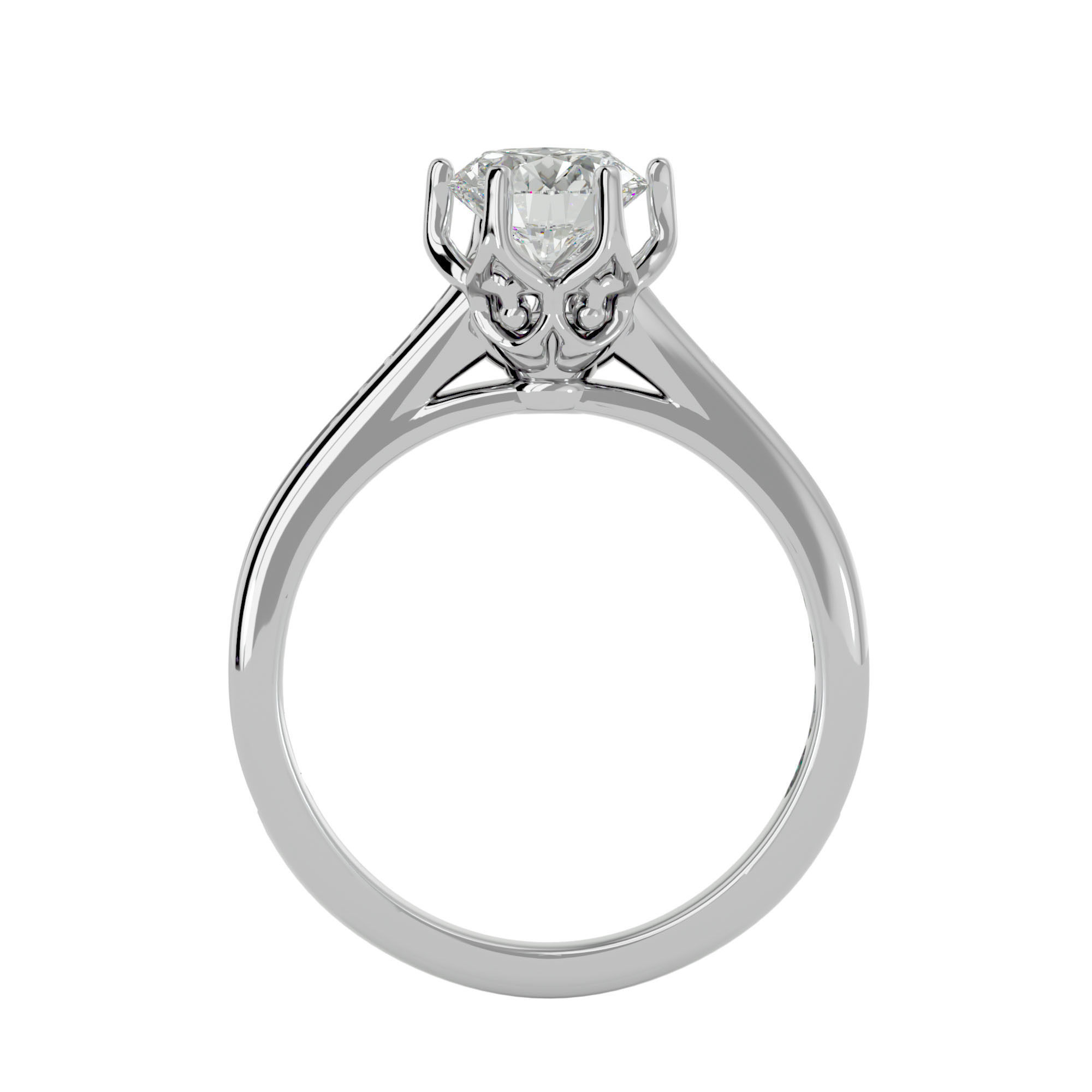 Solitaire ring model 3D print model_5