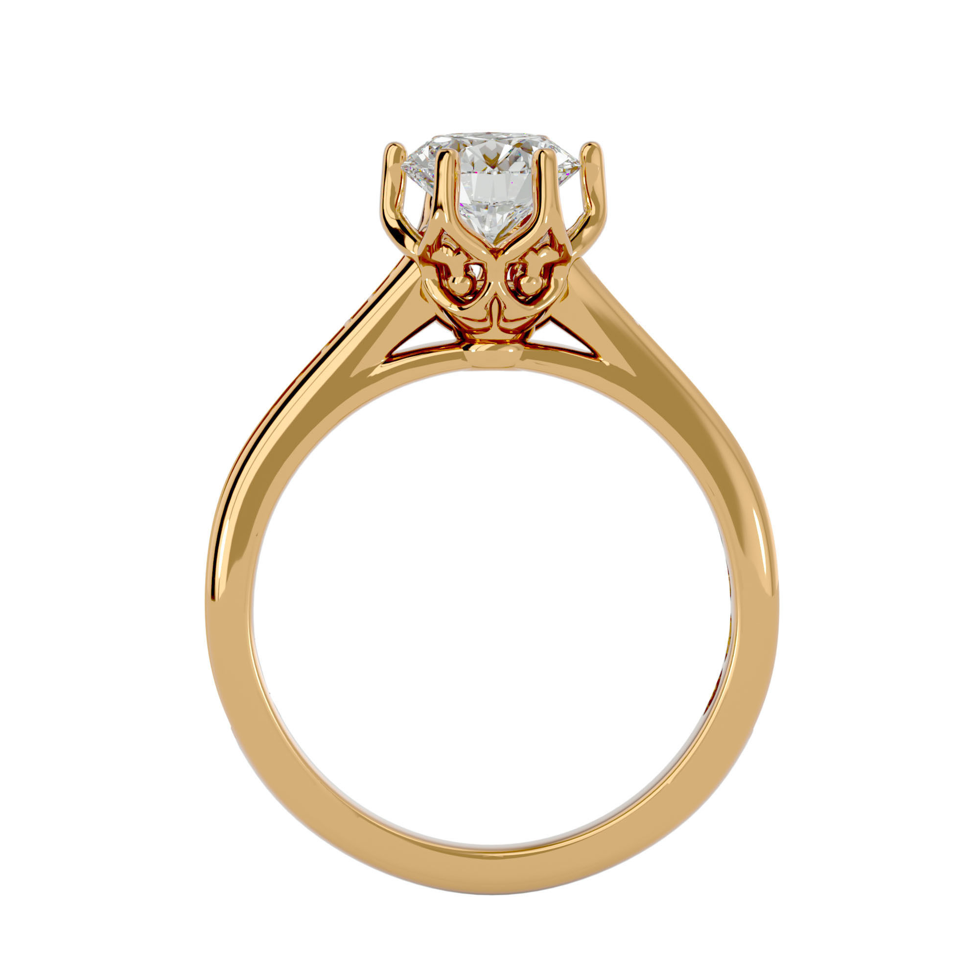 Solitaire ring model 3D print model_6