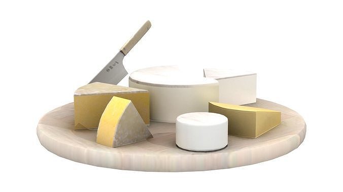Cheese Plate Low-poly 3D model 3