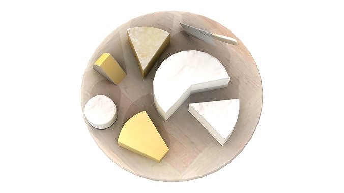 Cheese Plate Low-poly 3D model 5