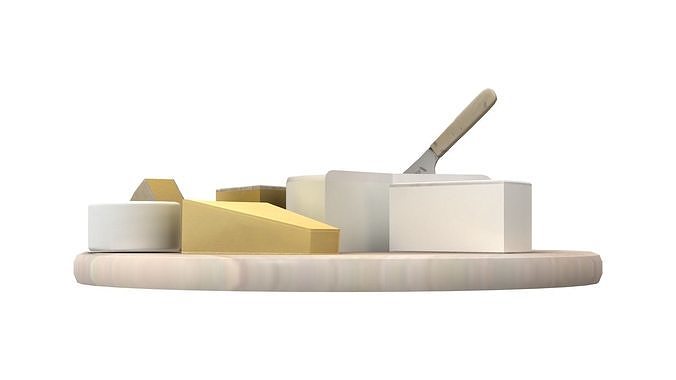 Cheese Plate Low-poly 3D model 4