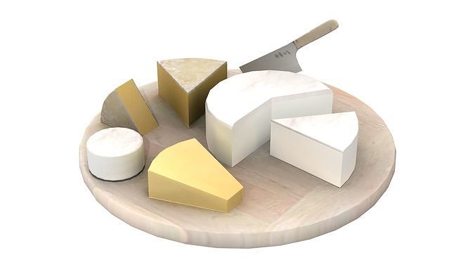 Cheese Plate Low-poly 3D model 2