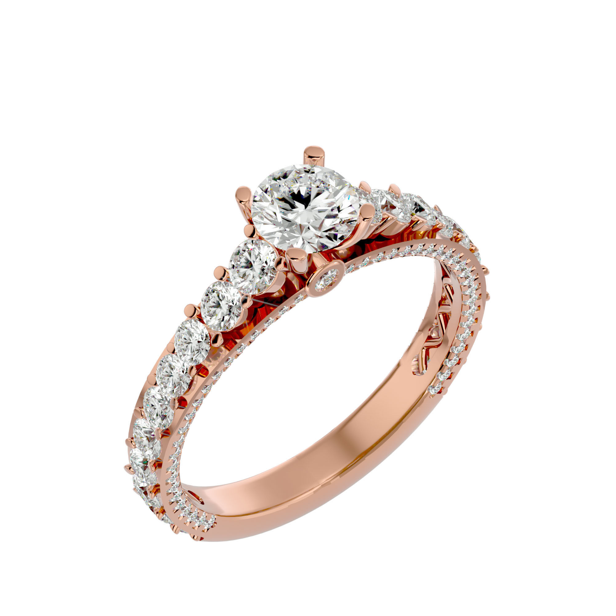 Solitaire ring model 3D print model_13