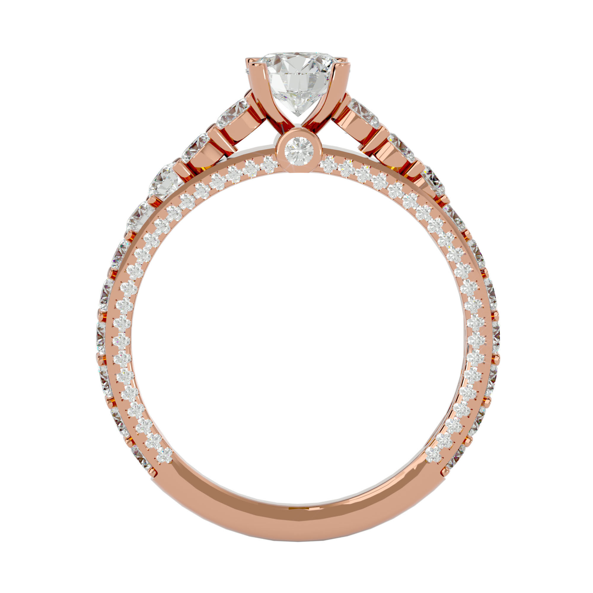 Solitaire ring model 3D print model_7