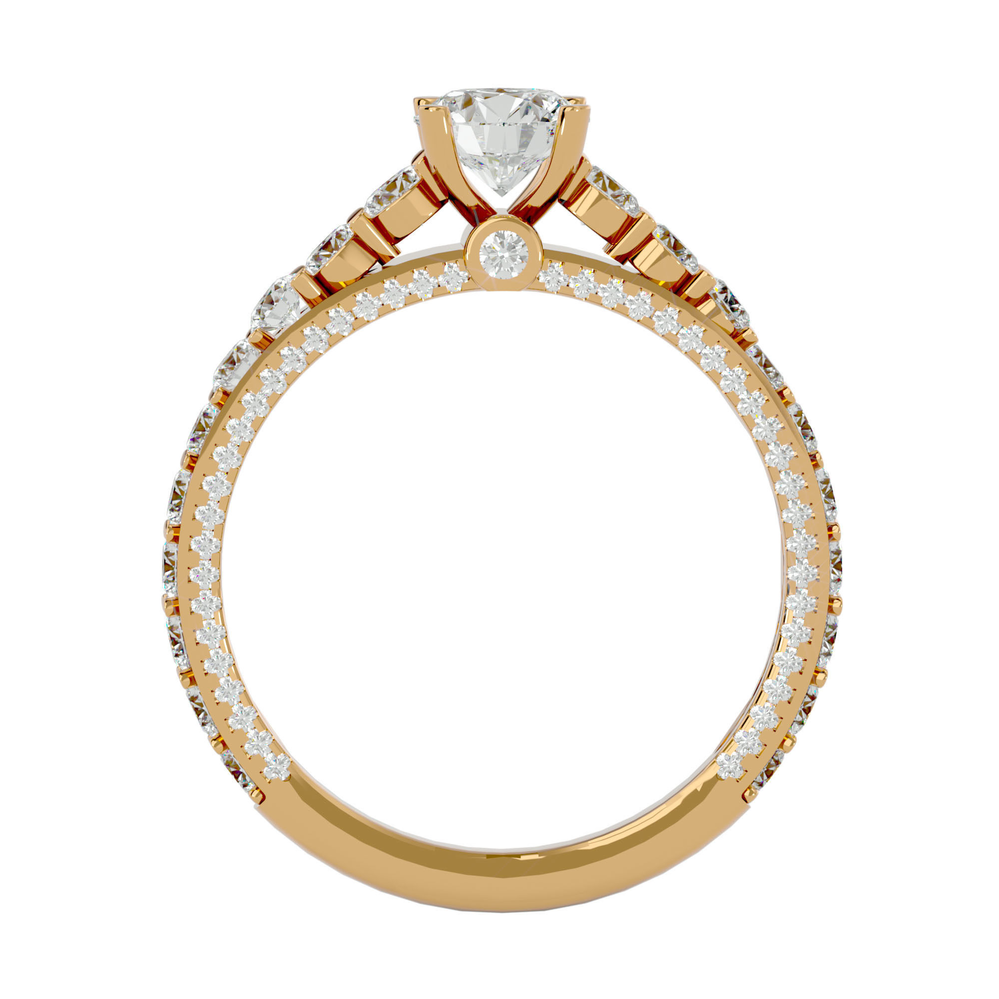 Solitaire ring model 3D print model_6