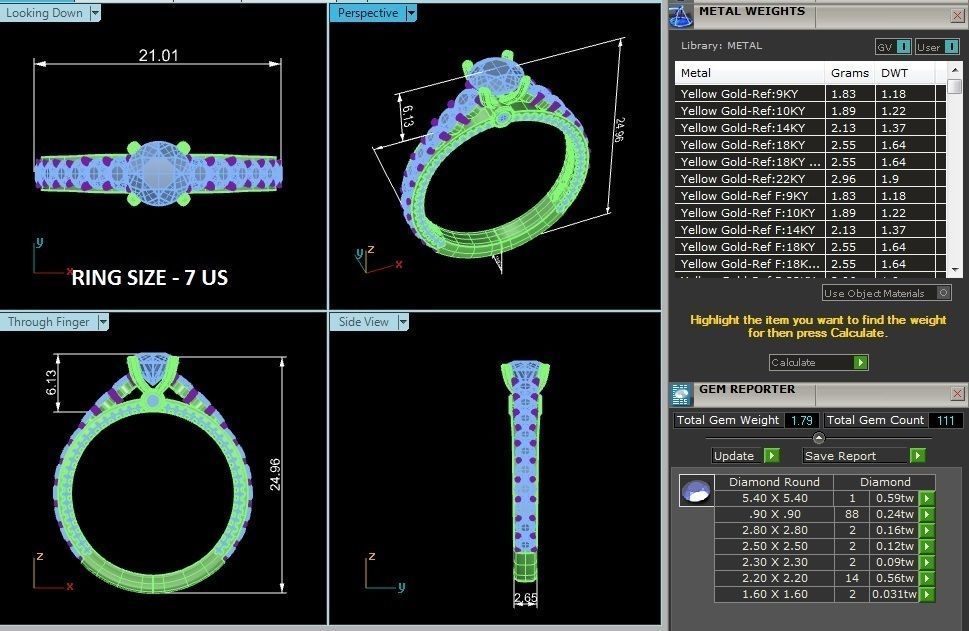 Solitaire ring model 3D print model_2