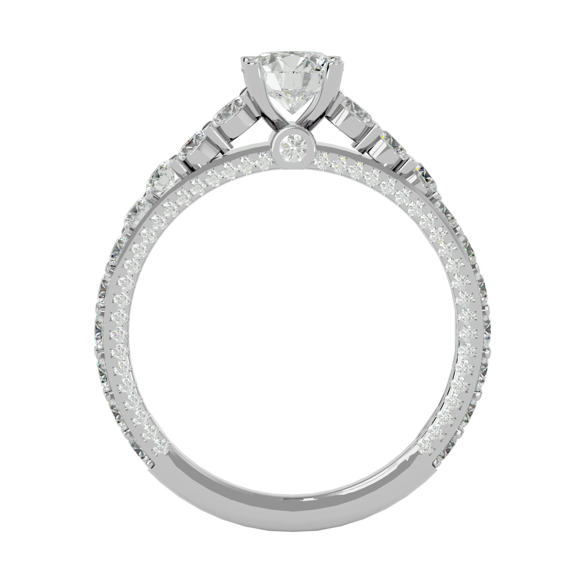 Solitaire ring model 3D print model_5