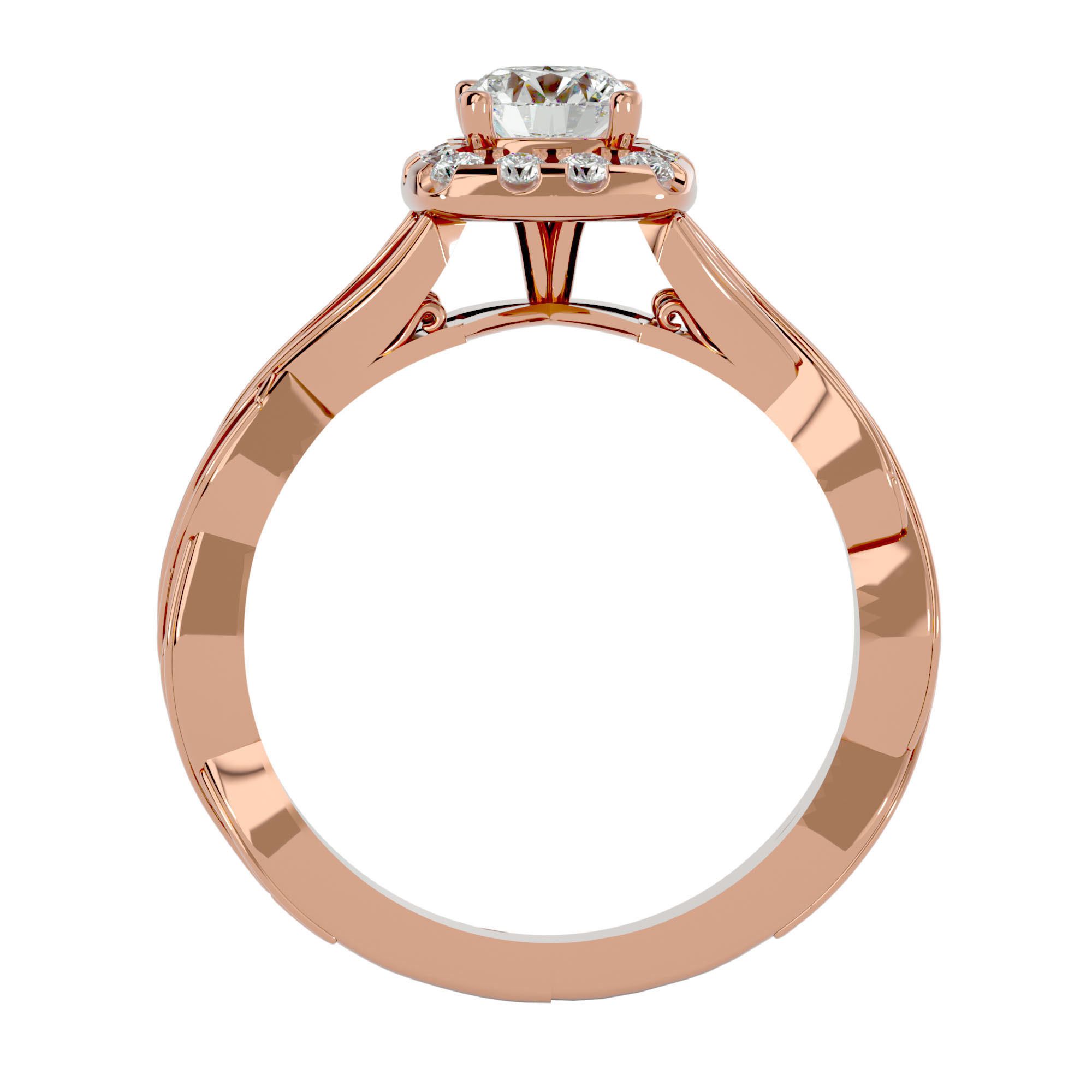 Solitaire ring model 3D print model_7