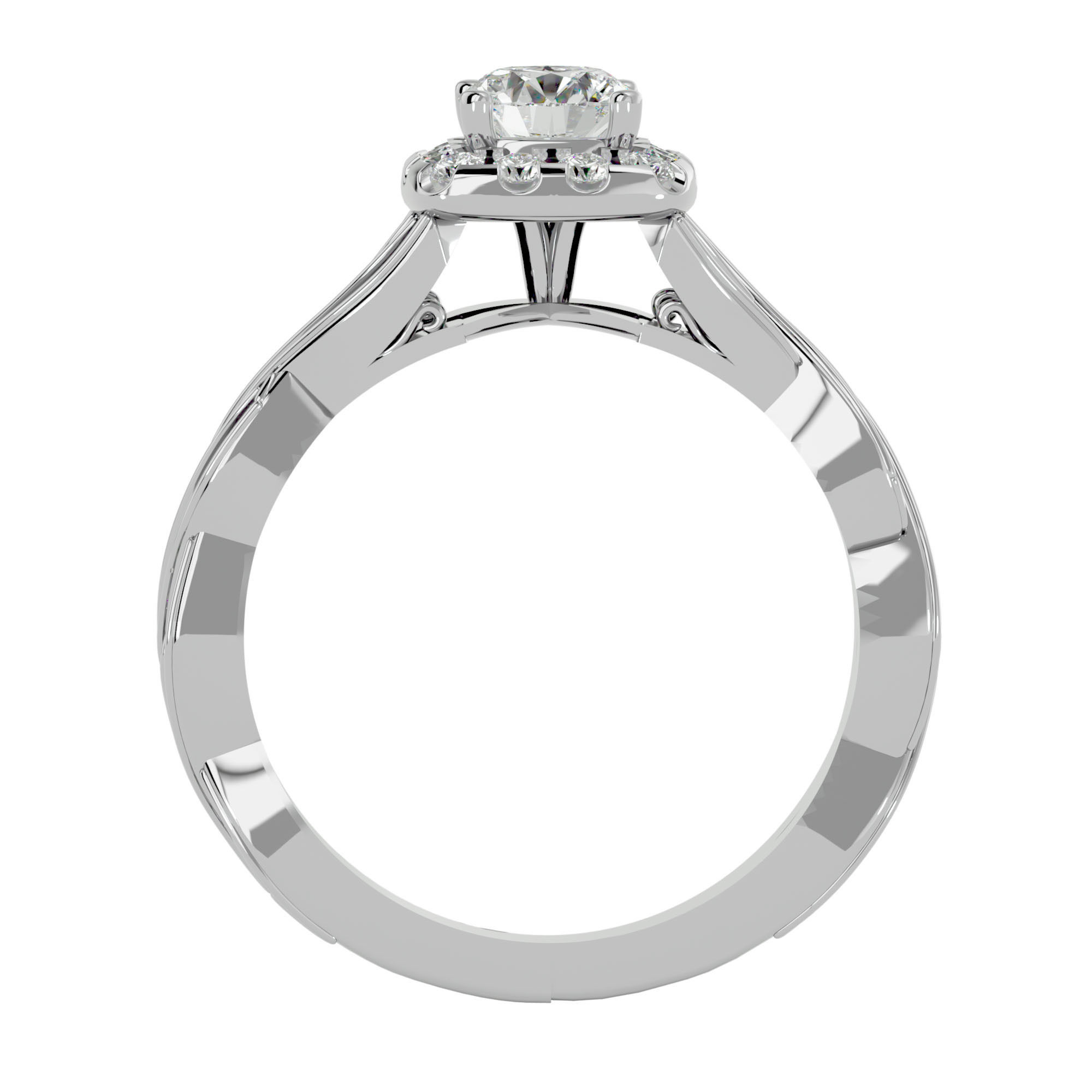 Solitaire ring model 3D print model_5