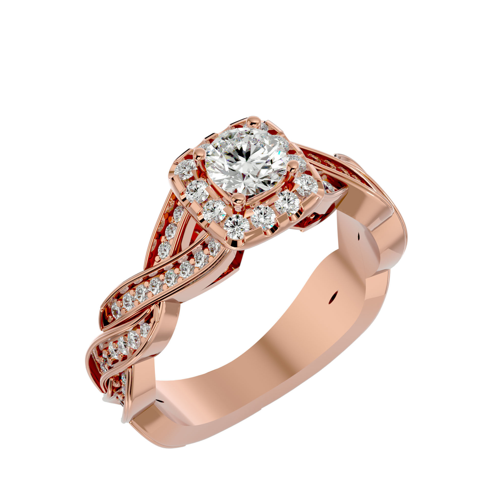 Solitaire ring model 3D print model_13