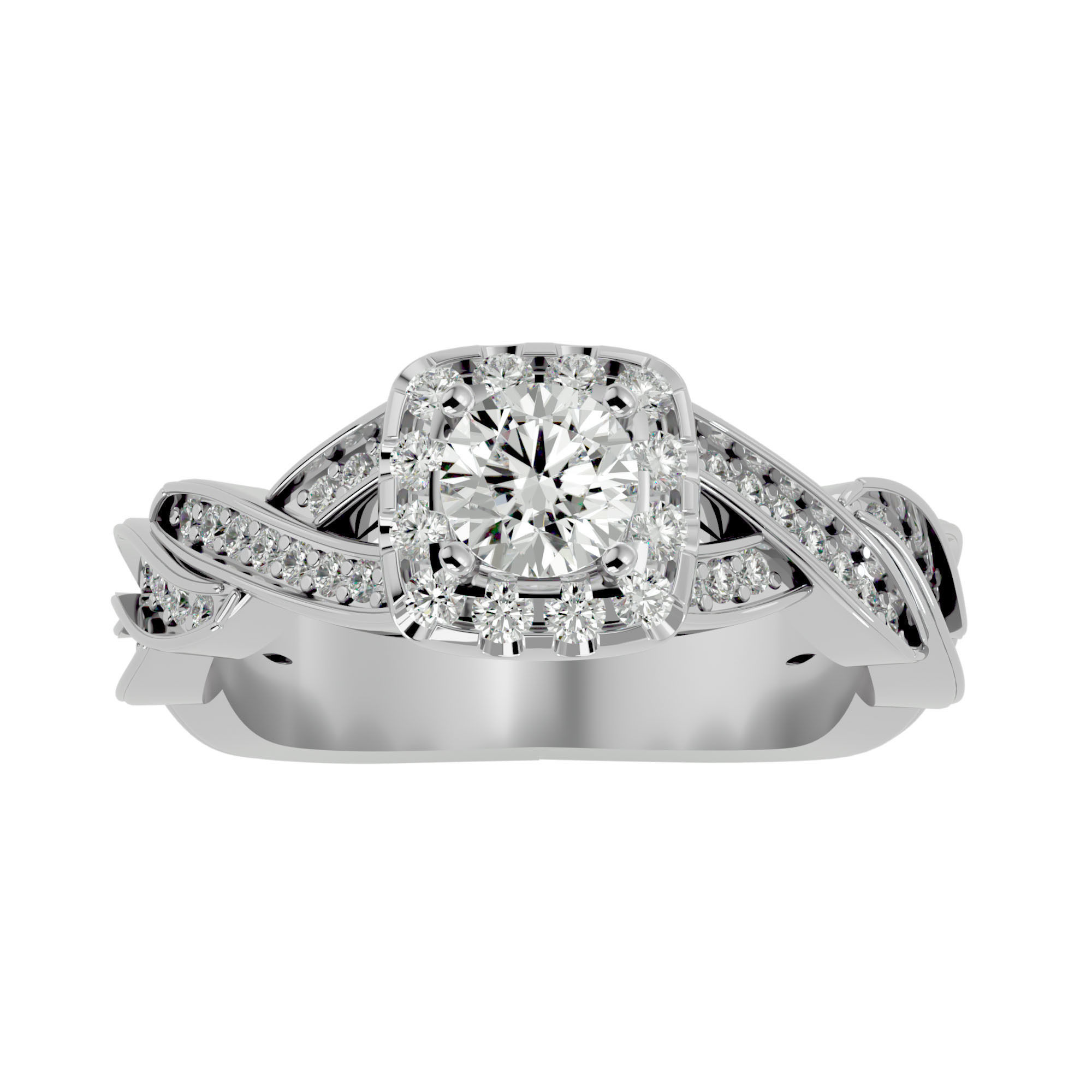 Solitaire ring model 3D print model_4