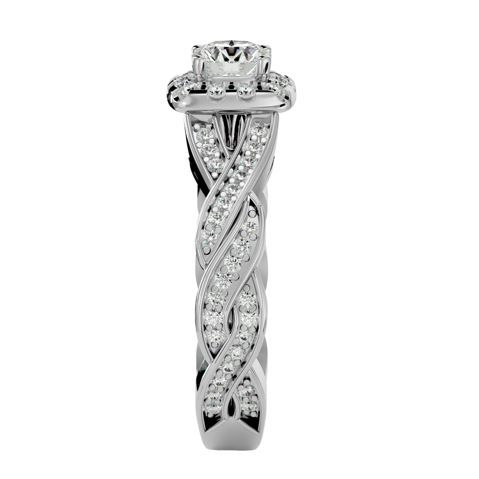 Solitaire ring model 3D print model_10