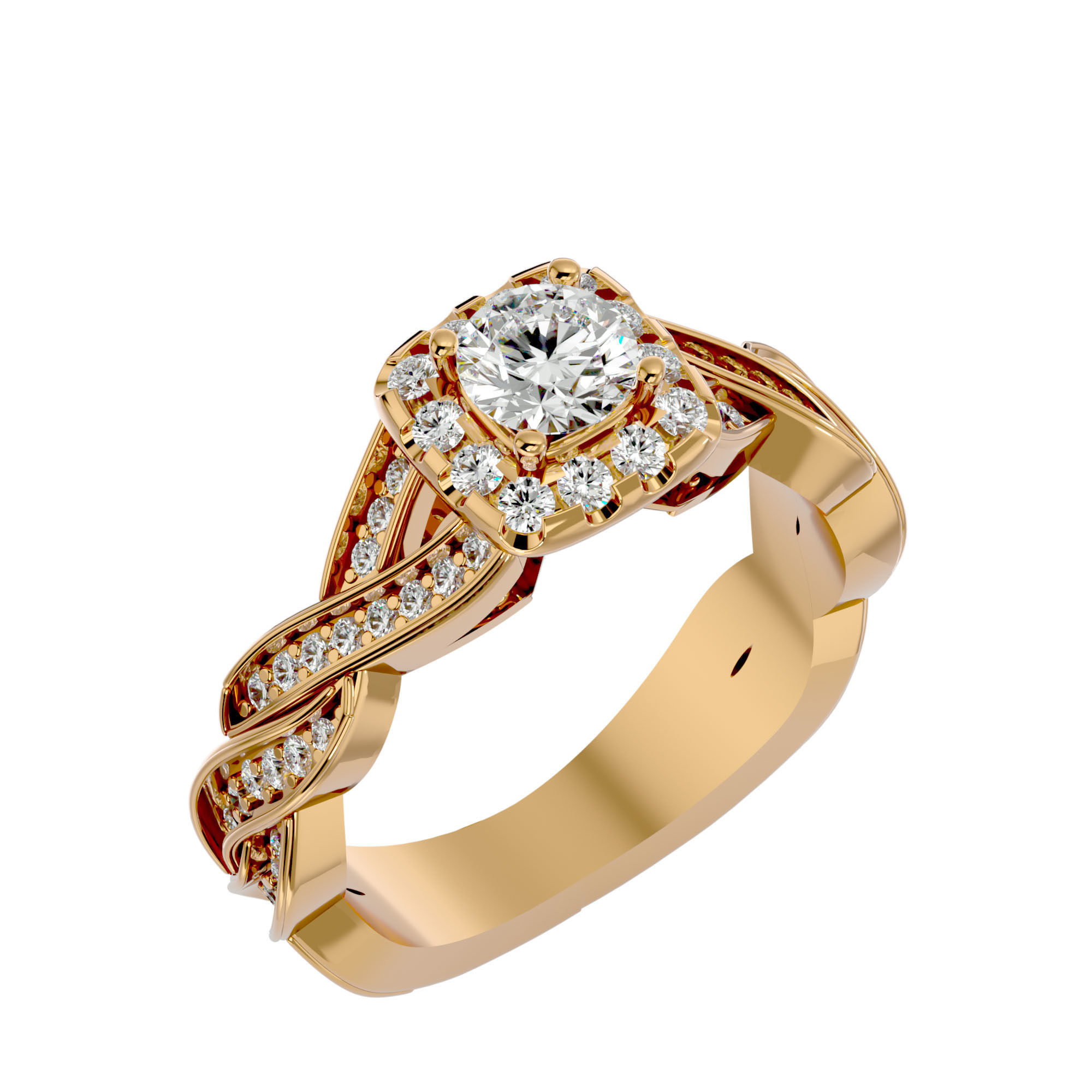 Solitaire ring model 3D print model_12