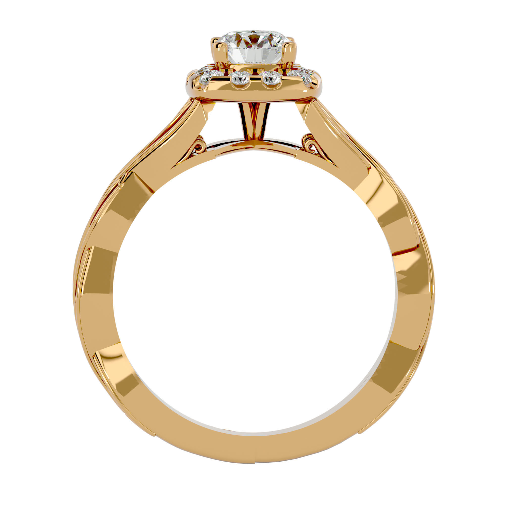 Solitaire ring model 3D print model_6