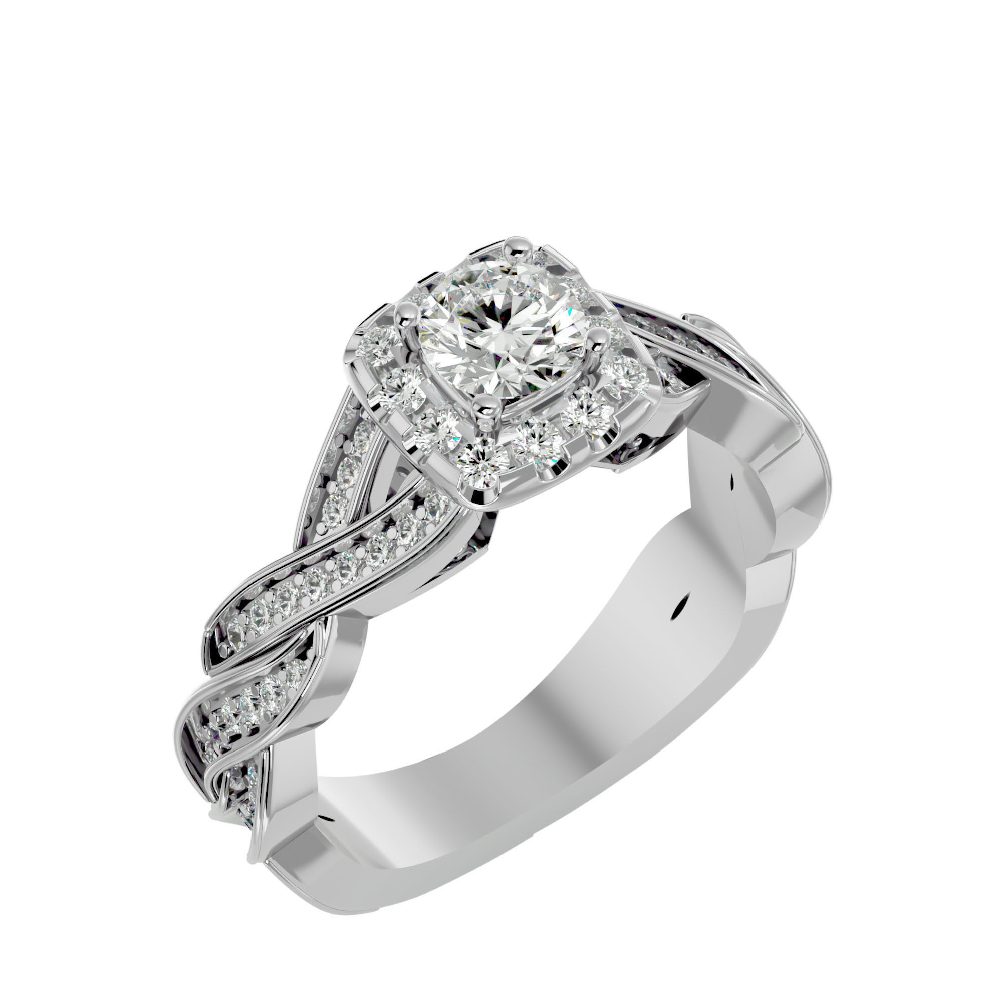 Solitaire ring model 3D print model_11