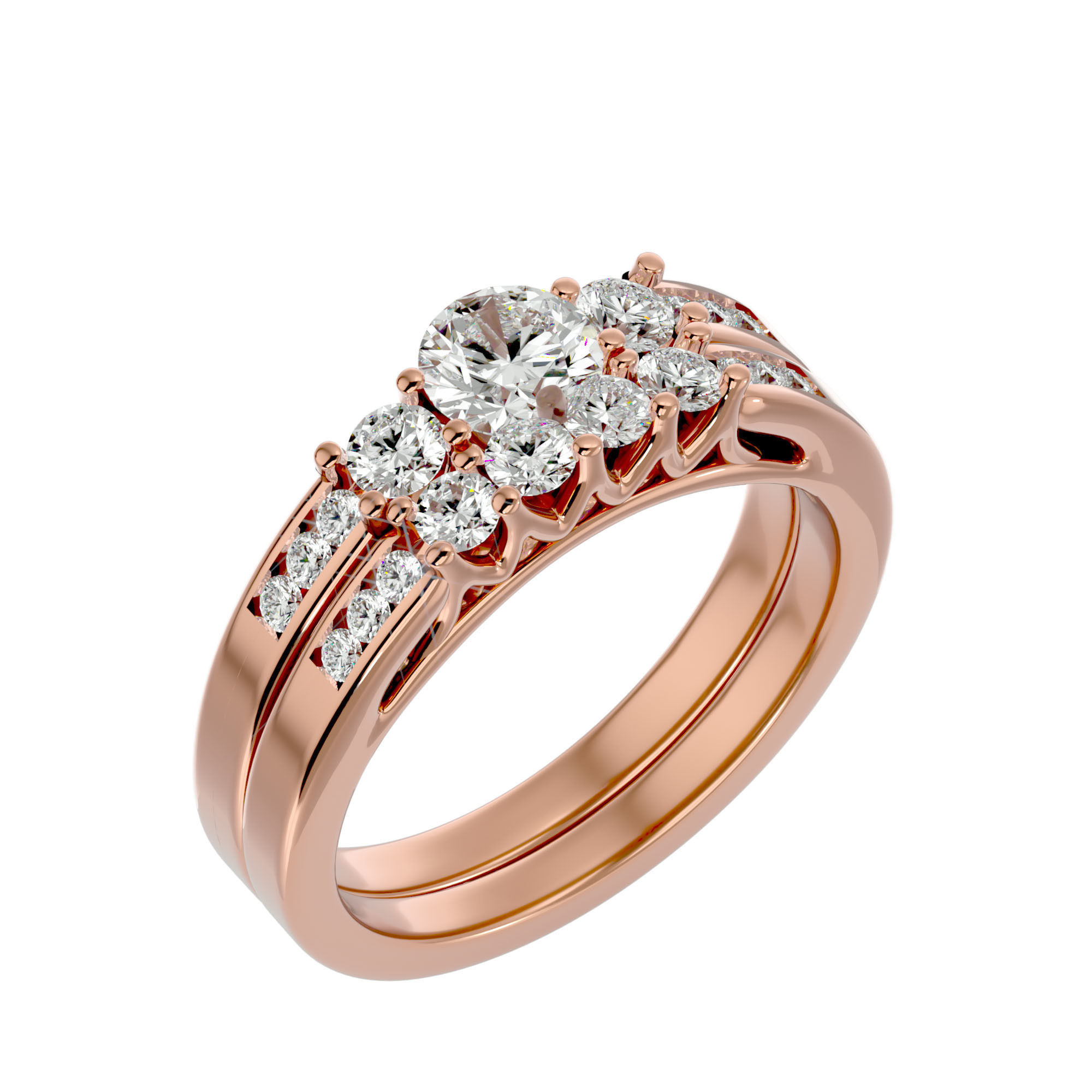 Solitaire ring model 3D print model_13