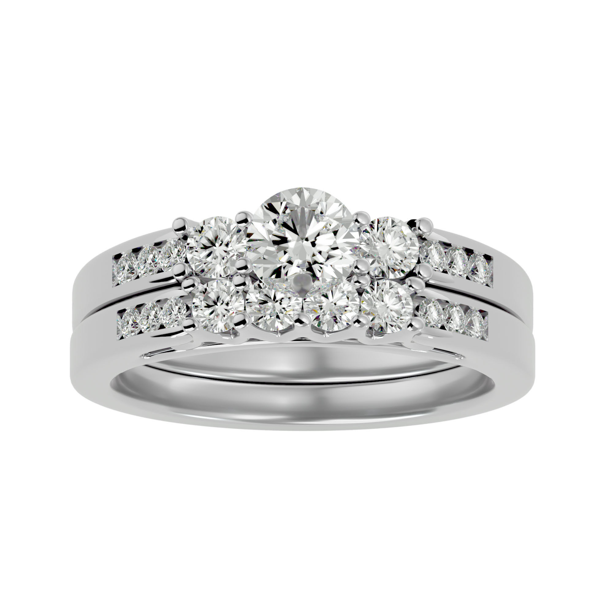 Solitaire ring model 3D print model_4
