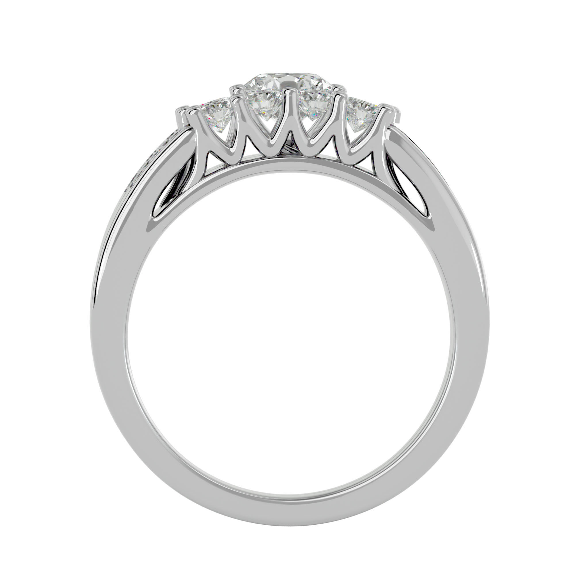 Solitaire ring model 3D print model_5