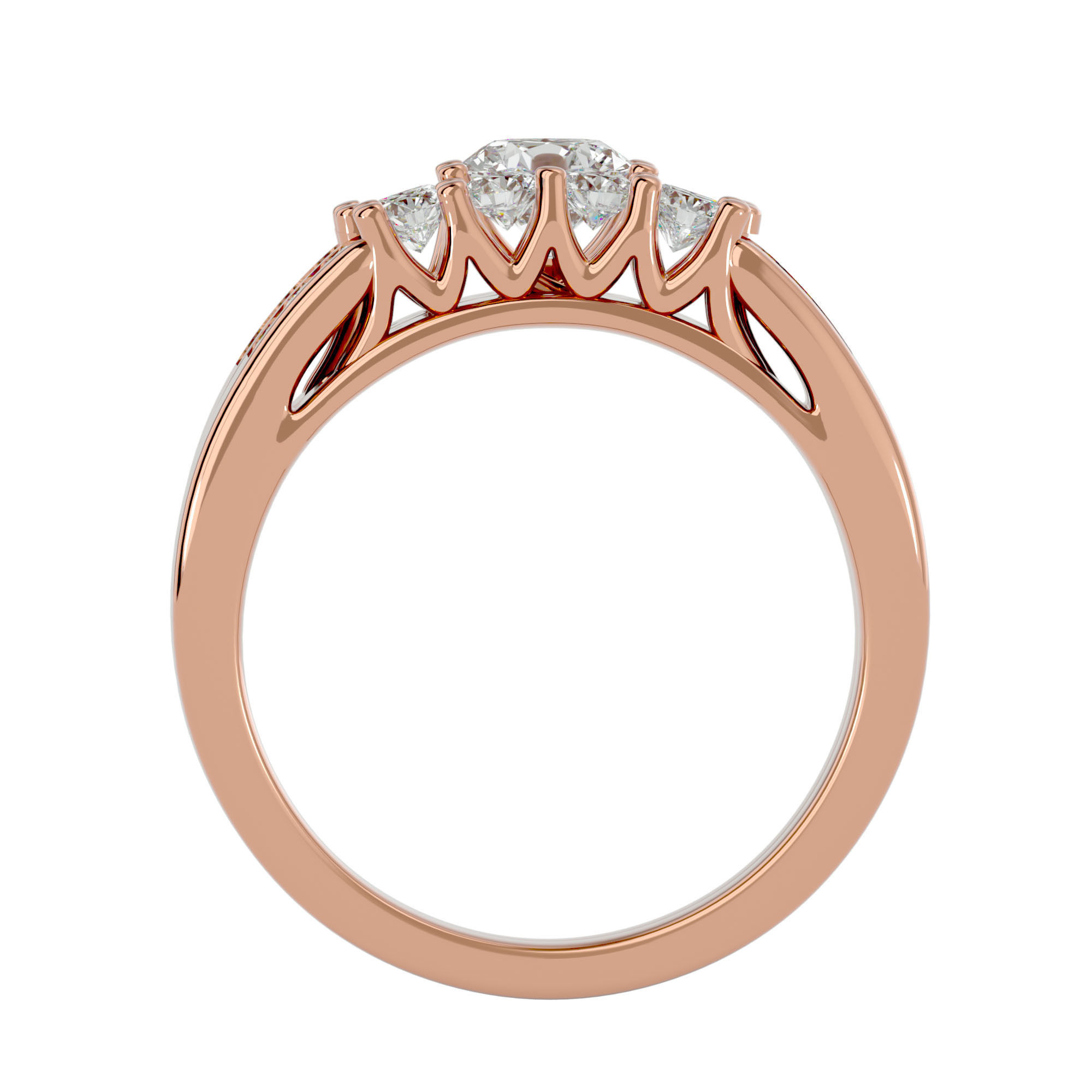 Solitaire ring model 3D print model_7